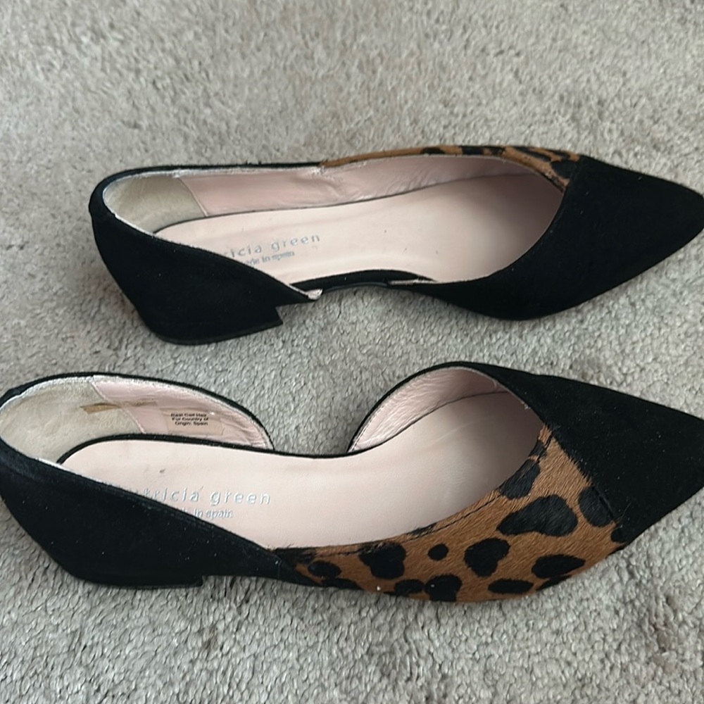 Black and cheetah print , calf hair, made in Spain Patricia Green
